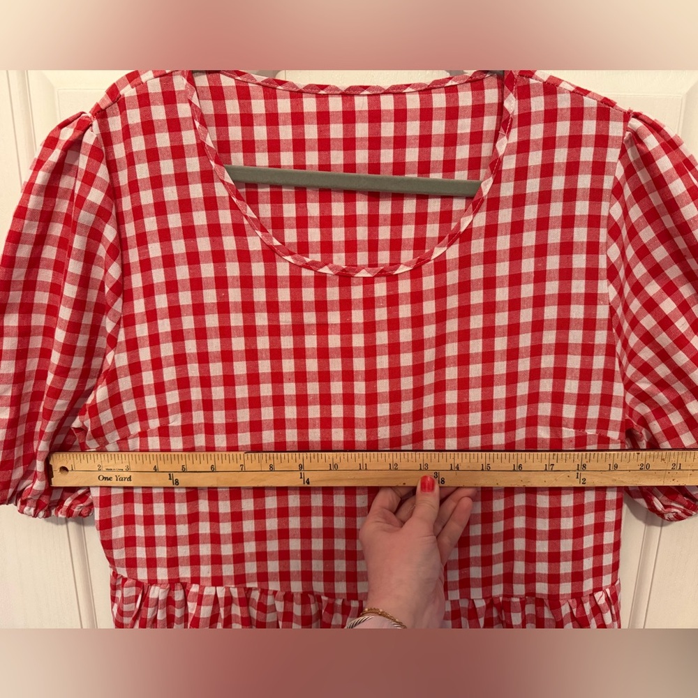 Game Day! Red and White Gingham Dress with Pockets! - Picture 7 of 10